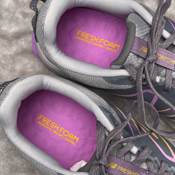 New Balance Fresh Foam t510 v6 Gray Pink Yellow Trail Running Sneakers Womens 10 - Picture 11 of 16